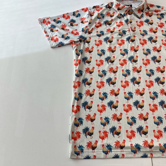 Waggle Golf Polo Feelin Cocky Rooster Performance Shirt Men’s Size XL - Picture 2 of 15